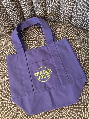 Trader Joe's mini purple tote New without tags